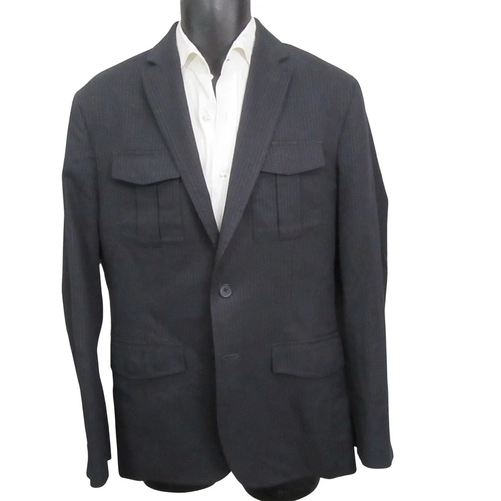 Banana Republic Mens Double Pocket Sport Coat‎ 38R Dark Gray Tailored Fit
